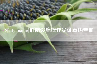 西藏消防设施操作员证真伪查询